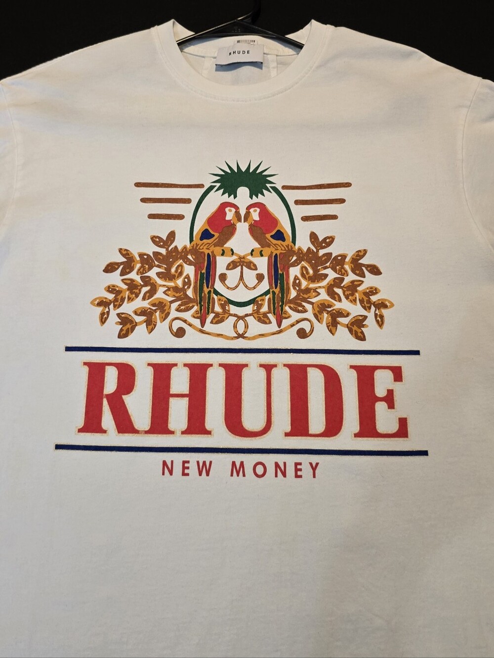 Rhude New Money Parakeet T-Shirt White Men's M
